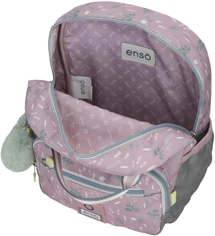 Enso Beautiful Day Vorschulrucksack mit Lila Trolley 23x28x10 cm Polyester 6,44L Rucksack 28 + Troll