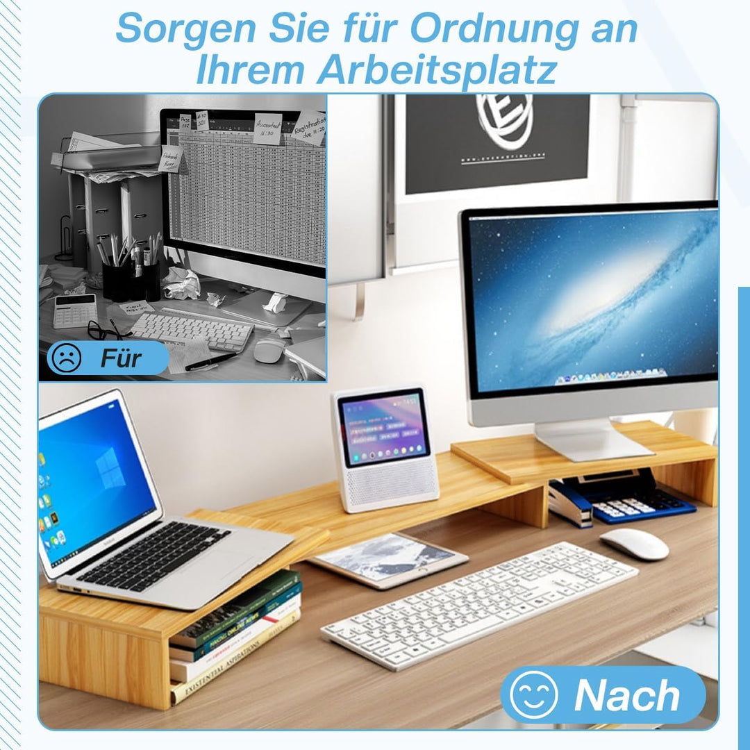 Fleau Home Monitorerhöhung – Laptopständer – Laptoperhöhung – Schreibtisch-Organizer – Bildschirmerh