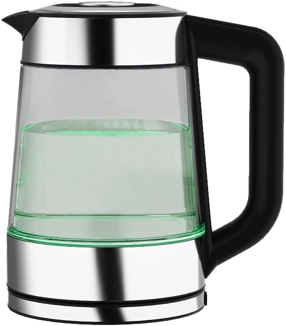 BASS POLSKA Elektrischer Wasserkocher aus Glas | Temperatureinstellung in 10°C von 40 bis 100 °C | W
