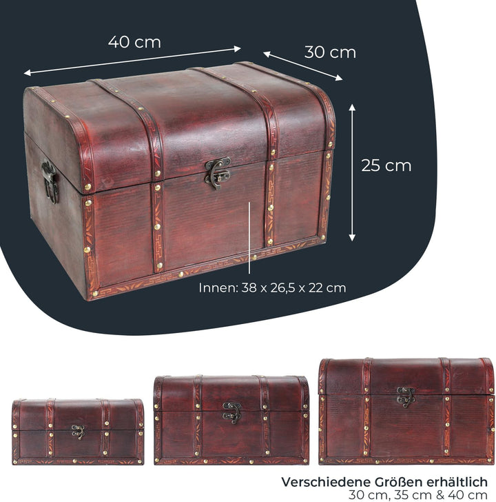 HMF 6406-140 Schatztruhe aus Holz | 40 x 30 x 25 cm | Gross | Portugal L Portugal, L Portugal