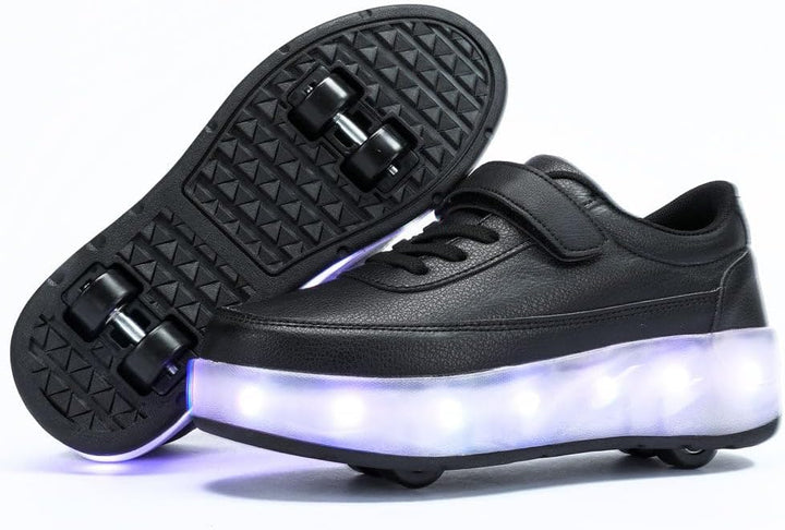 HUSKSWARE Rollschuhe Schuhe Jungen Mädchen Mit 4 Rollen Skateboardschuhe, verstellbar Jugend Schuhe