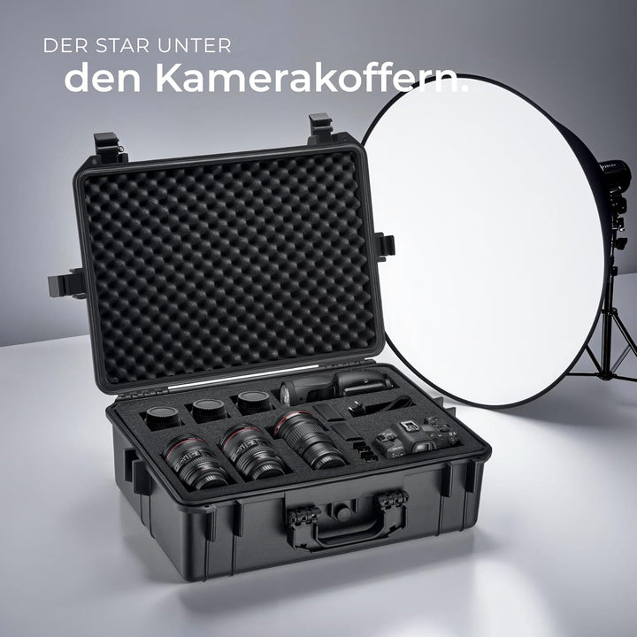 tectake® Kamerakoffer, Universalkoffer, Outdoor Box wasserdicht als Transportkoffer, Hardcase zur La