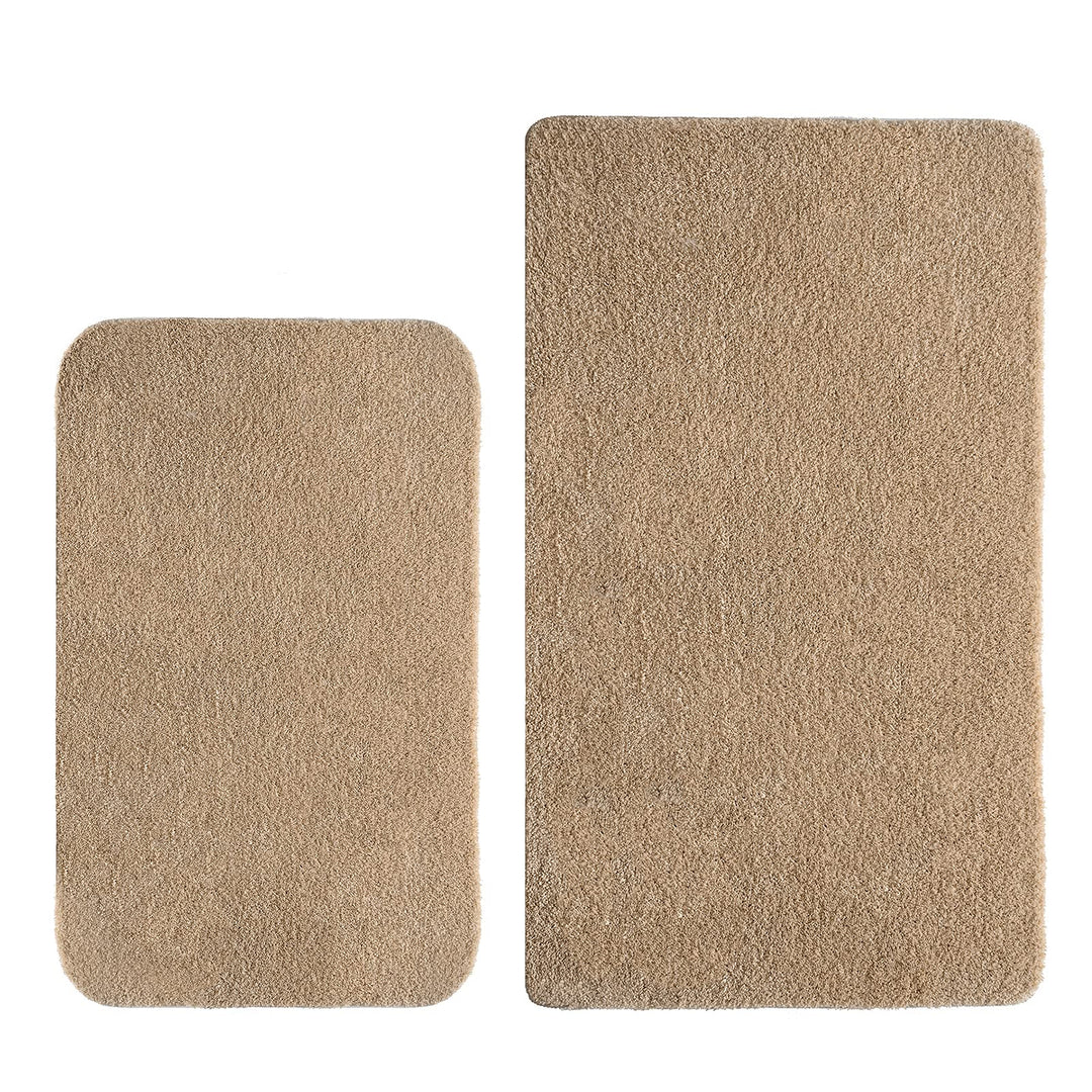 MIULEE Badematte Duschvorleger Badvorleger Flur 2er Set rutschfest Matte Teppiche Badteppich Badezim
