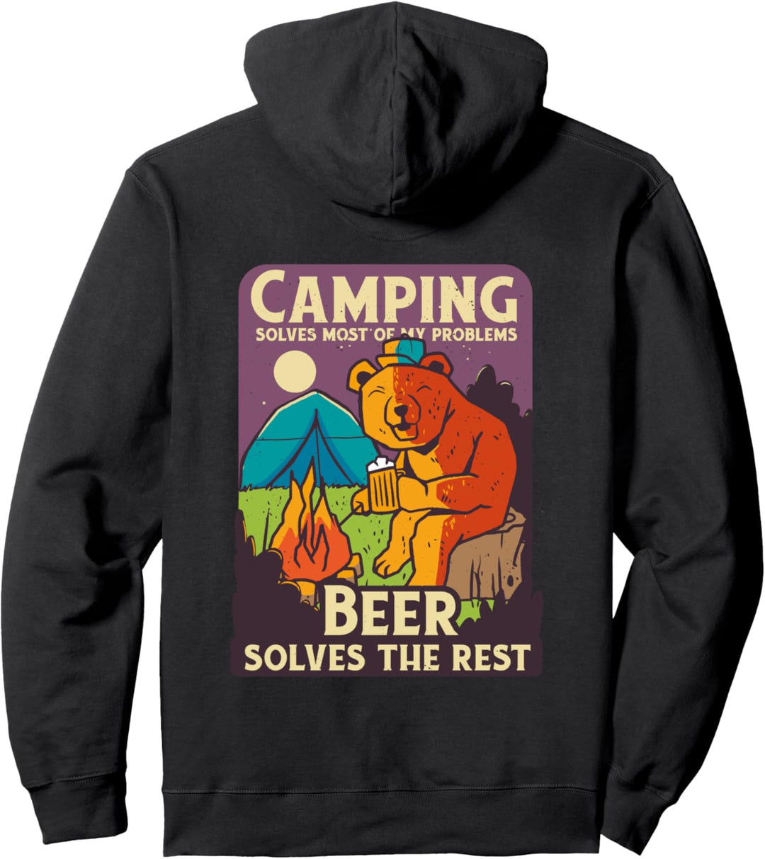 Camping und Bier Lustiges Camper Biertrinker Pullover Hoodie
