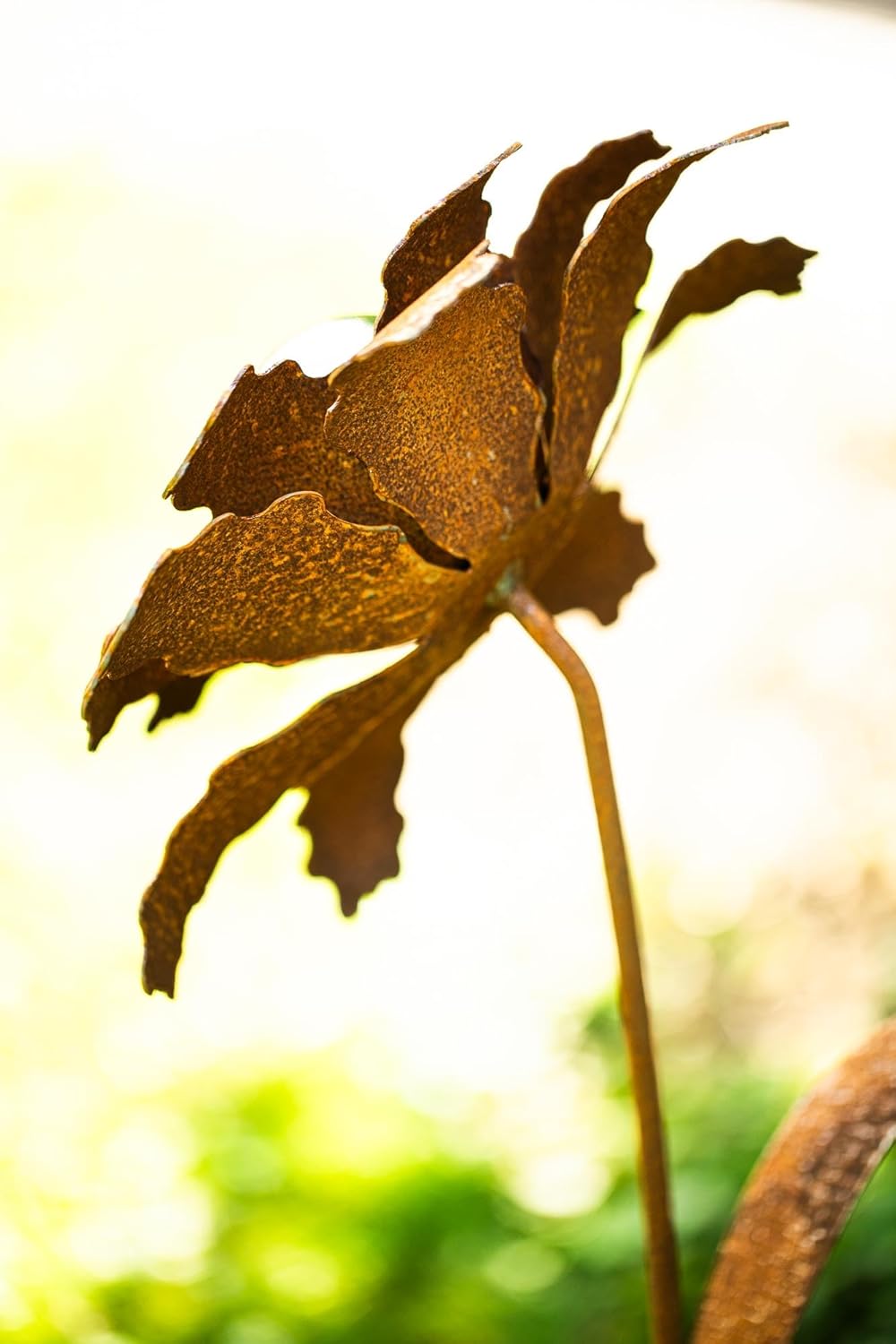 Bornhöft Gartenstecker Blume Metall Gartendeko Rost Edelrost rostiger Beetstecker 110cm Deko Rostfig
