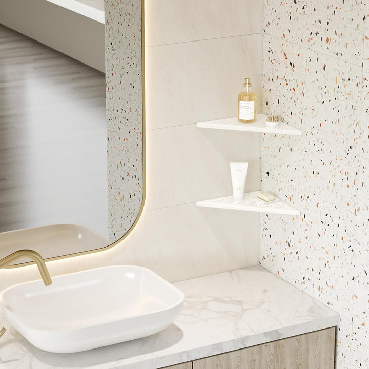 Neodrain Duschablage Eckregal Edelstahl 304 Duschregal Weisse Duschkorb für Badezimmer, Küche, 2 Stü