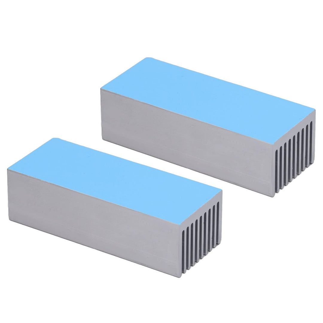 2 Stück Aluminium Kühlkörper Set 100x40x30mm mit Wärmeleitkleber für CPU und Leiterplatte Kühlung Wi