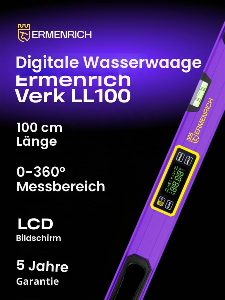 Verk LL100 Digitale Wasserwaage Professionell Winkelmesser 0–360°