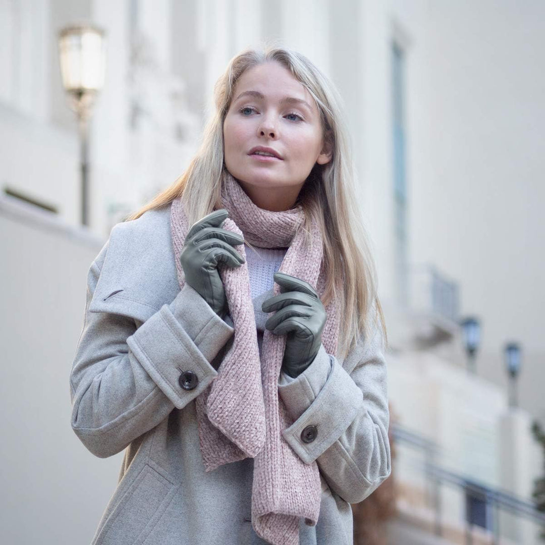 Downholme – Klassische Lederhandschuhe mit Innenfutter aus Kaschmir – für Damen XS Grau, XS Grau