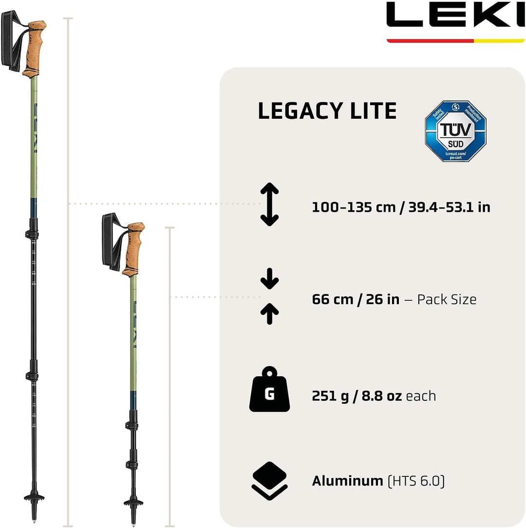 LEKI Legacy Lite Wanderstöcke Damen & Herren | leichte, verstellbare Trekkingstöcke aus Aluminium (9