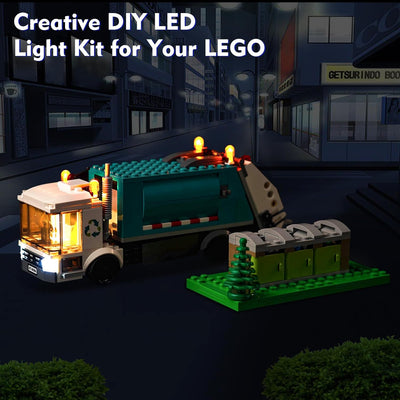 LocoLee Licht Kompatibel mit Lego City Müllabfuhr, Led Beleuchtungs Compatible with Lego 60386 City