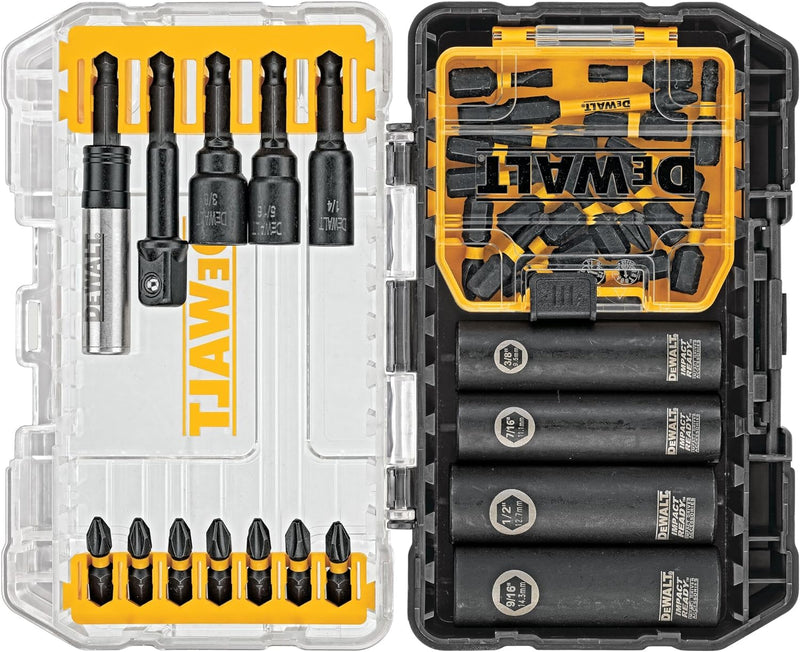 DEWALT Schraubendreher-Bit-Set, Schlagfertig, FlexTorq, 35-teilig (DWA2T35IR), schwarz/silber FlexTo