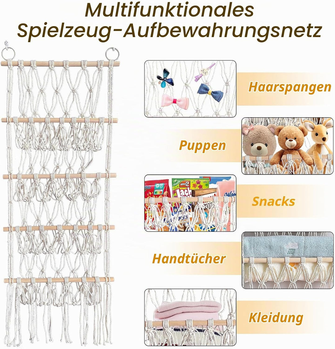 Kuscheltier Aufbewahrung,Bohemian-Stil 4 Lagen Stofftier Aufbewahrung Kuscheltiere Kuscheltier Regal