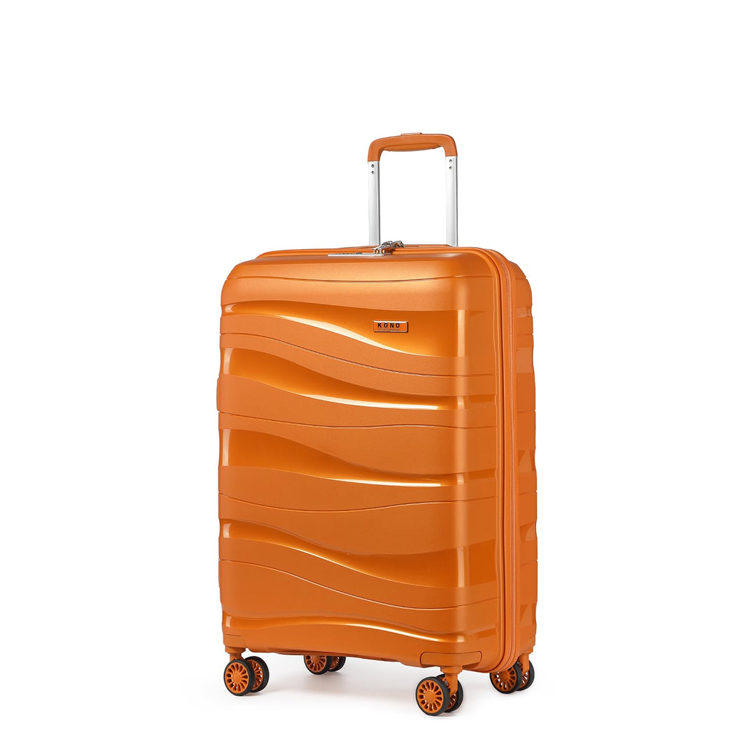 KONO Handgepäckkoffer 56cm Leicht Reisekoffer aus Polypropylen Hartschale Koffer mit 4 Rollen und TS
