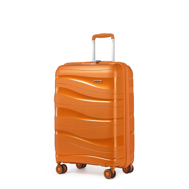 KONO Handgepäckkoffer 56cm Leicht Reisekoffer aus Polypropylen Hartschale Koffer mit 4 Rollen und TS