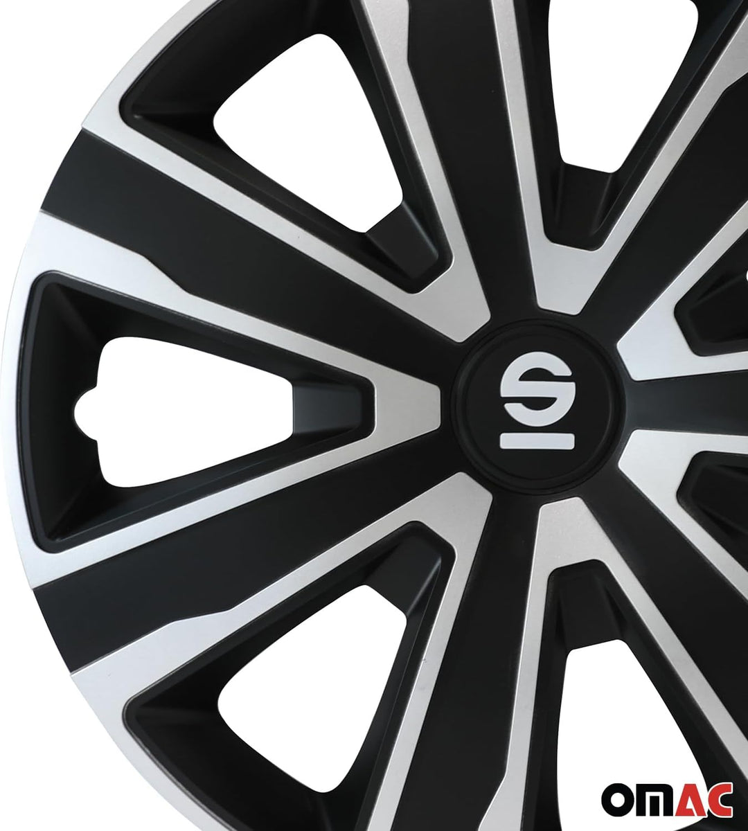 Sparco Radzierblenden Palermo - 14-Zoll - Silber/Schwarz - Satz mit 4 Stück