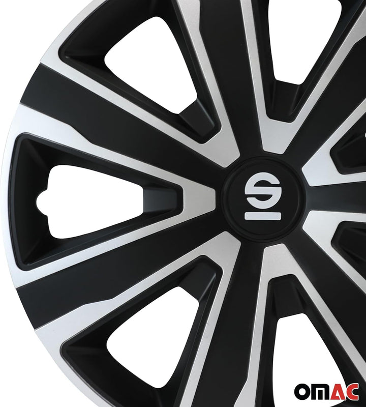 Sparco Radzierblenden Palermo - 14-Zoll - Silber/Schwarz - Satz mit 4 Stück