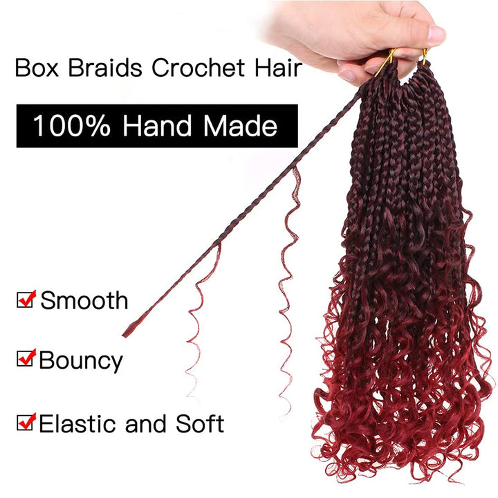 WoWCFyyds 8 Packs Crochet Braids Hair Curly 14Zoll Goddess Box Braids Crochet Hair Bohemian Hippie B