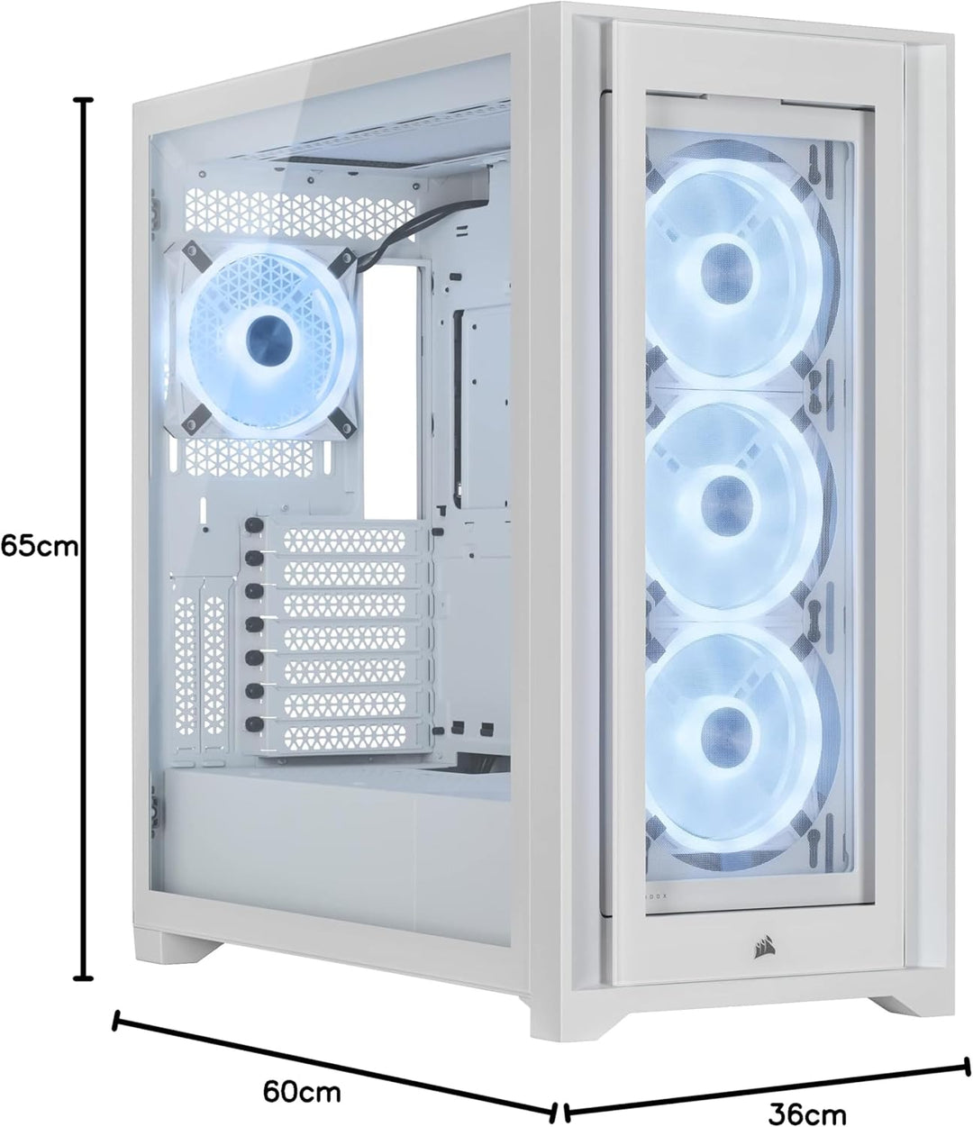 Corsair iCUE 5000X RGB QL-Edition Miditower Gehäuse (Vier CORSAIR QL120 RGB-Lüfter, CORSAIR iCUE Lig