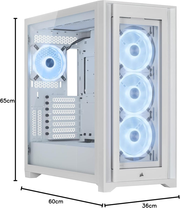 Corsair iCUE 5000X RGB QL-Edition Miditower Gehäuse (Vier CORSAIR QL120 RGB-Lüfter, CORSAIR iCUE Lig