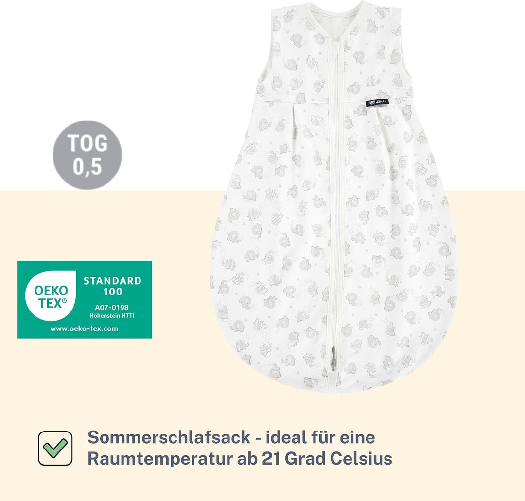 Alvi Schlafsack Baby Mäxchen light I leichter Babyschlafsack ärmellos I Sommerschlafsack Jungen und