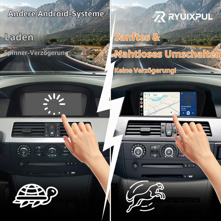 Autoradio mit Wireless CarPlay &amp; Android Auto für BMW E60 E61 E63 E64 E90 E91 E92 E93 (2003-2008) |L