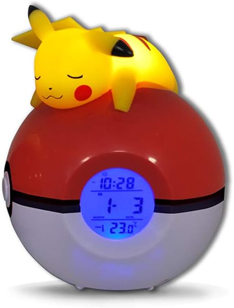 Teknofun - Pokemon Pikachu Light Up FM Alarm Clock - Radio Wecker (ca 16cm) - 811354 Pikachu Pokemon