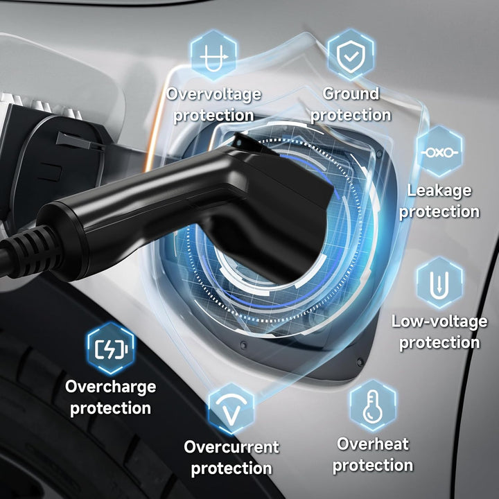 AFYEEV 3.6kw Ladekabel Typ 1, 6M Typ 1 Ladekabel, Ladekabel Elektroauto Typ 1 mit Schuko Stecker Ein