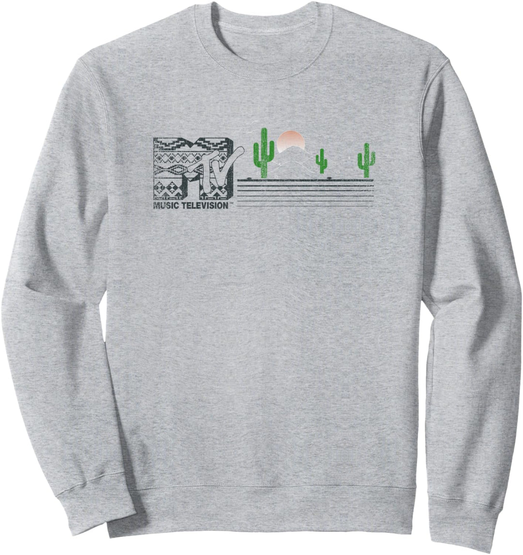 MTV Boho Pattern Logo Desert Sunset Scene Sweatshirt