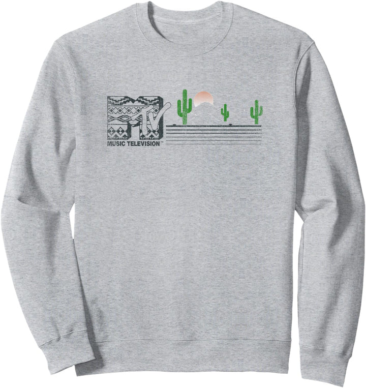 MTV Boho Pattern Logo Desert Sunset Scene Sweatshirt