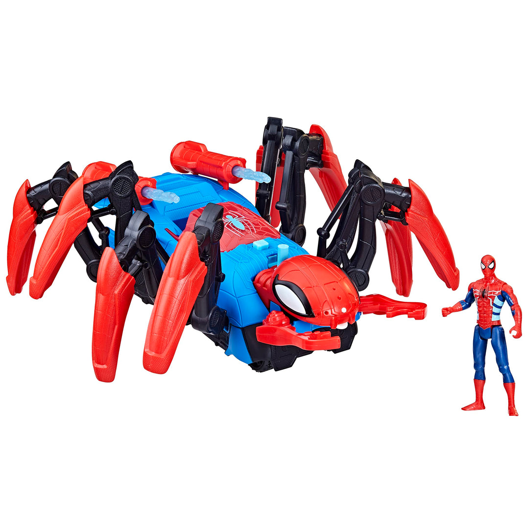 Marvel Spider-Man Krabbelspinne mit Wasserspritze, Superhelden-Spielzeug ab 4 Jahren, feuert Projekt