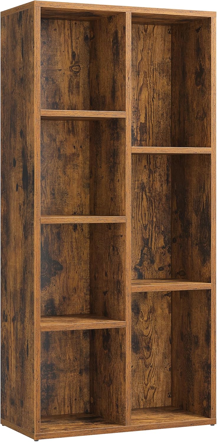 VASAGLE Bücherschrank, Bücherregal, mit 7 Fächern, Büroregal, Würfelregal, Standregal, für Wohnzimme
