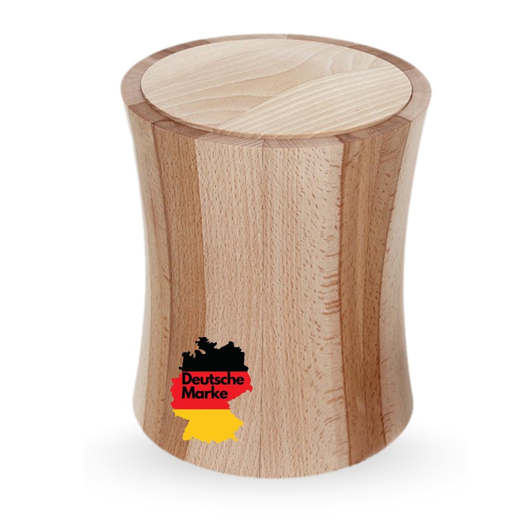 AROBA Handgefertigte Urne aus Buchenholz in Zylinderform – 5L Volumen für Menschliche Asche – Naturu