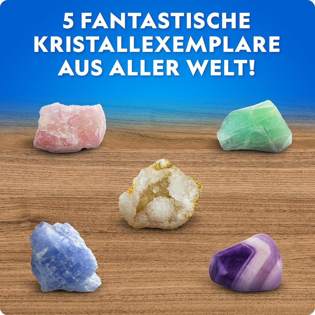 Blue Marble National Geographic Mega Kristallzucht-Set für Kinder – Züchte 6 Kristalle mit Leuchtstä