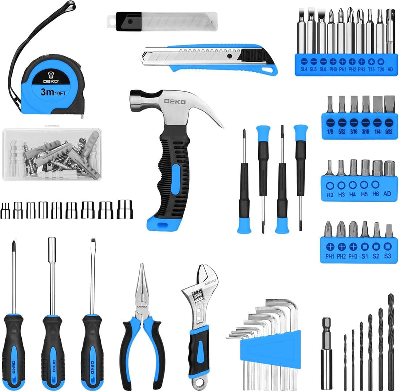 DEKO 126 Stück Elektrowerkzeug Combo Kits mit 8V Akku Bohrer, 10MM 3/8&