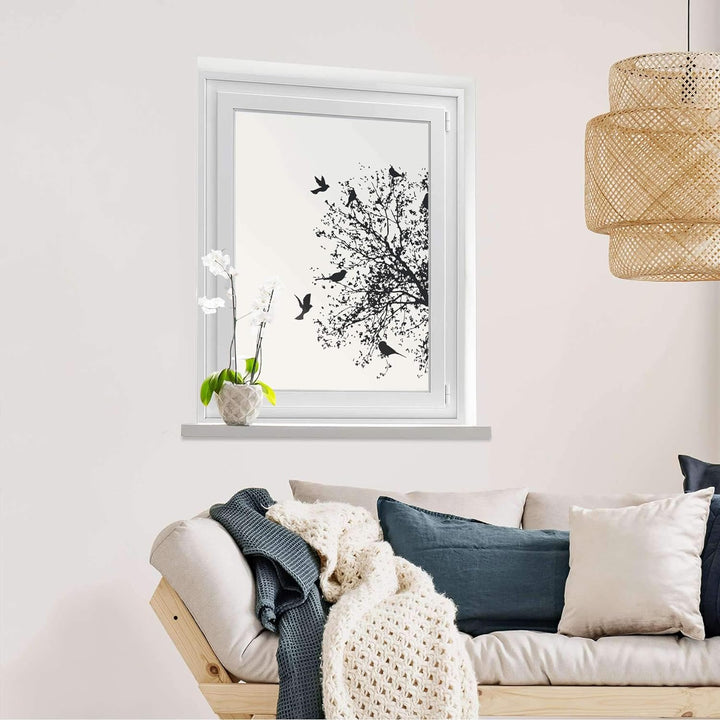 Fensterdeko I Sichtschutz Fenster-Sticker Selbsthaftend I Dekofolie für Bad, Küche, Kinderzimmer - W