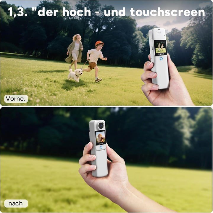 SJCAM C300 Actionkamera 4K, 7 Stunden Akkulaufzeit, 6-Achsen-Stabilisierung, Dual-Touchscreen-Sportk