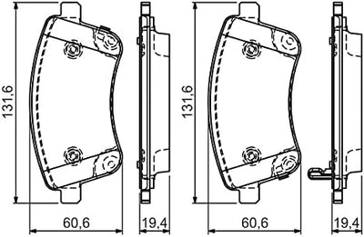 Bosch BP1473 Bremsbeläge - Vorderachse - ECE-R90 Zertifizierung - vier Bremsbeläge pro Set