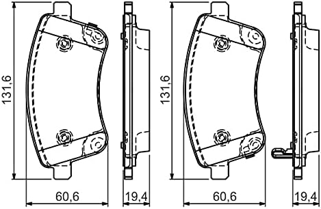 Bosch BP1473 Bremsbeläge - Vorderachse - ECE-R90 Zertifizierung - vier Bremsbeläge pro Set