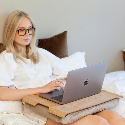 Bosign. Knietablett Laptray mit Sitzsack-Kissen für Laptop, Frühstück. Abnehmbarer und waschbarer Ki