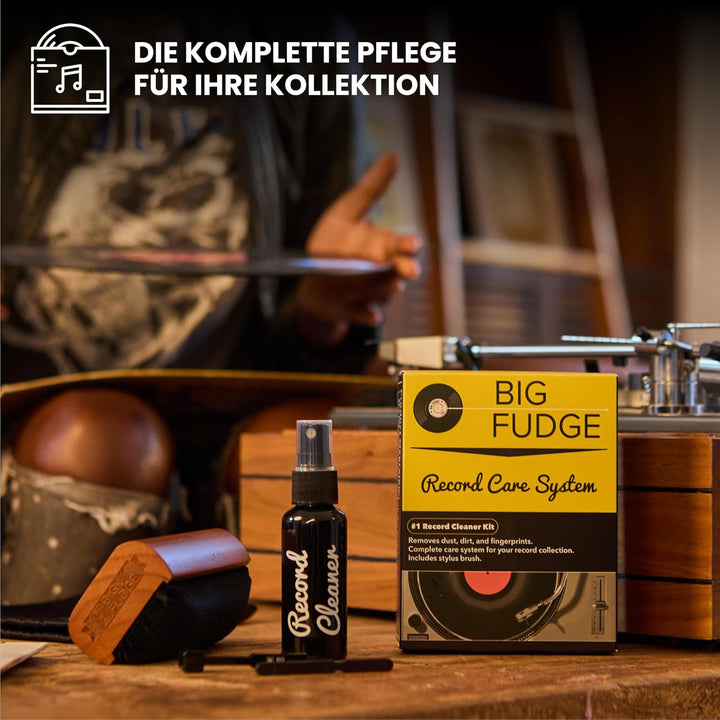 Big Fudge 4-in-1-Reinigungsset für Vinyl Schallplatten – Schallplatten Reinigung inkl. weicher, krat