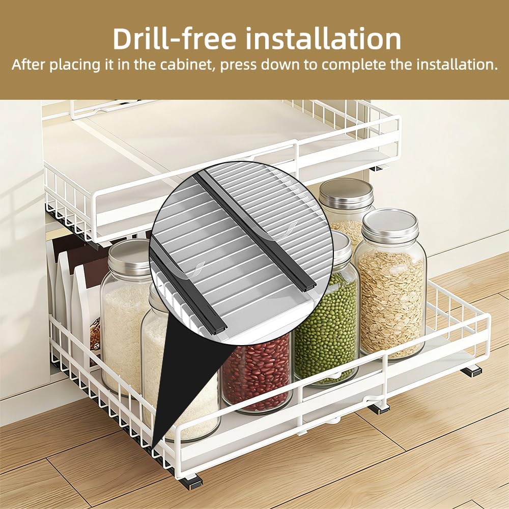 LANTUS Unterregal Aufbewahrungskorb, Hängekorb Regal Unter Schrank Hängekorb Metall Korb Organizer R