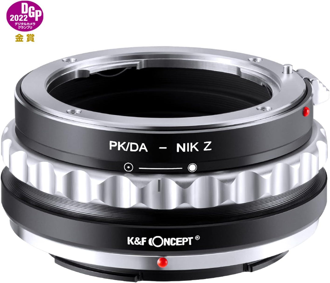 K&F Concept Lens Mount Adapter PK/DA-NIK Z Manual Focus Kompatibel mit Pentax K Mount (PK/DA) DSLR-O