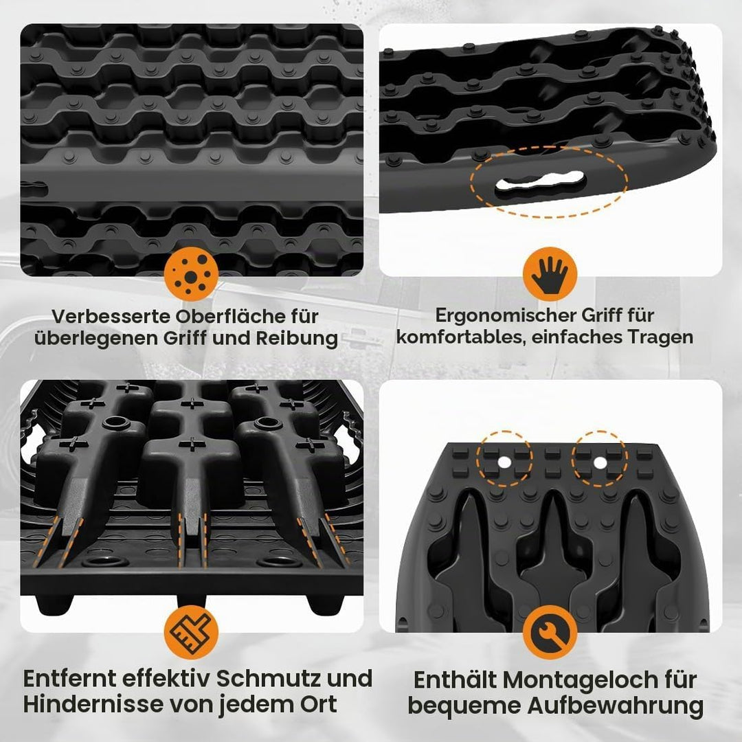 2 Stücke Sandbleche Sandboard SandbretterTraktionshilfe Anfahrhilfe Recovery Board Offroad Tracks Ge