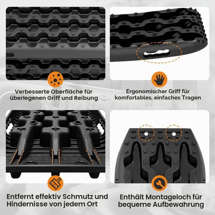 2 Stücke Sandbleche Sandboard SandbretterTraktionshilfe Anfahrhilfe Recovery Board Offroad Tracks Ge