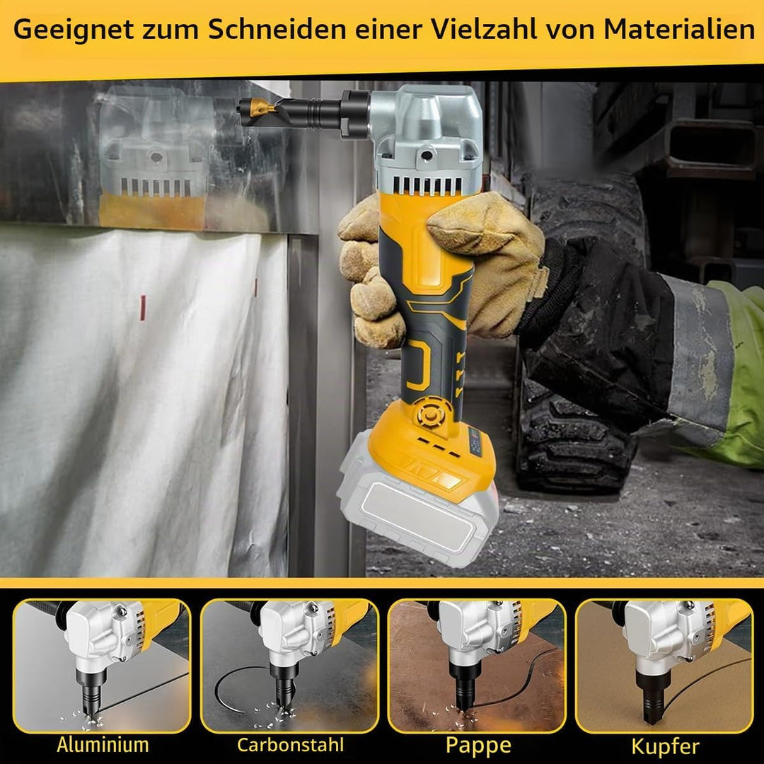 Kabelloser Blechknabber, Kompatibel mit DeWalt 20 V Akku, 3 Geschwindigkeiten Einstellbar Knabber, 3