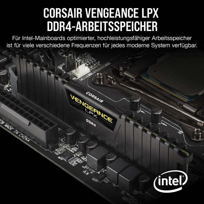 Corsair VENGEANCELPX16GB (2x 8GB) DDR4 3200(Pc4-25600) C16 1.35V Desktop Memory - Schwarz 2 x 8 GB,