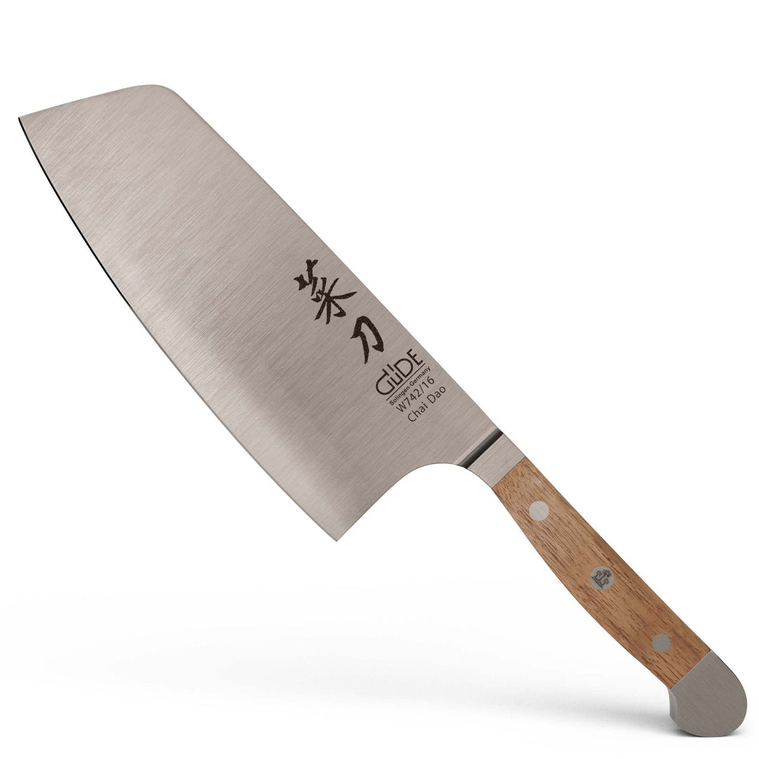 GÜDE Solingen - Chai Dao, China Kochmesser geschmiedet, 16 cm, Walnussholz, ALPHA WALNUSS, Doppelkro