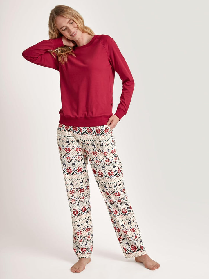 CALIDA Favourites Langarmshirt Damen, aus 100% Baumwolle 32-34 Rio Red, 32-34 Rio Red