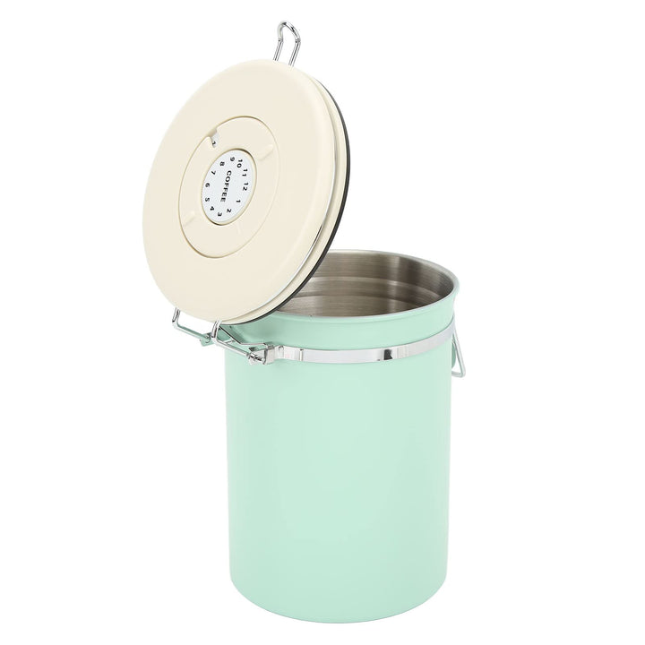 Kaffeedose, Einwegventil, Dualer, Mintgrüner Lebensmitteldose, Datumsrad, Haushalts-Edelstahl (1,8 L